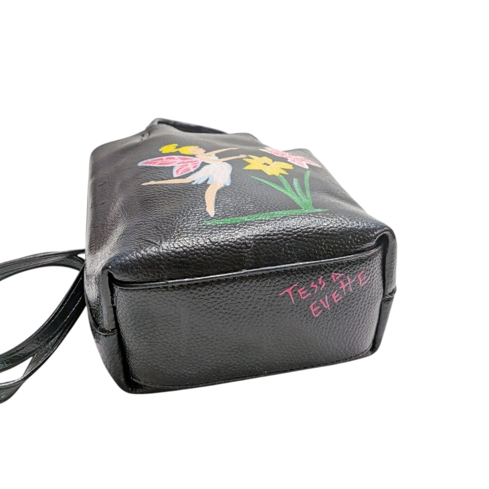 Fairycore Rhinestone Hand Painted Crossbody Bag Whimsical Cottagecore Purse - Picture 7 of 15